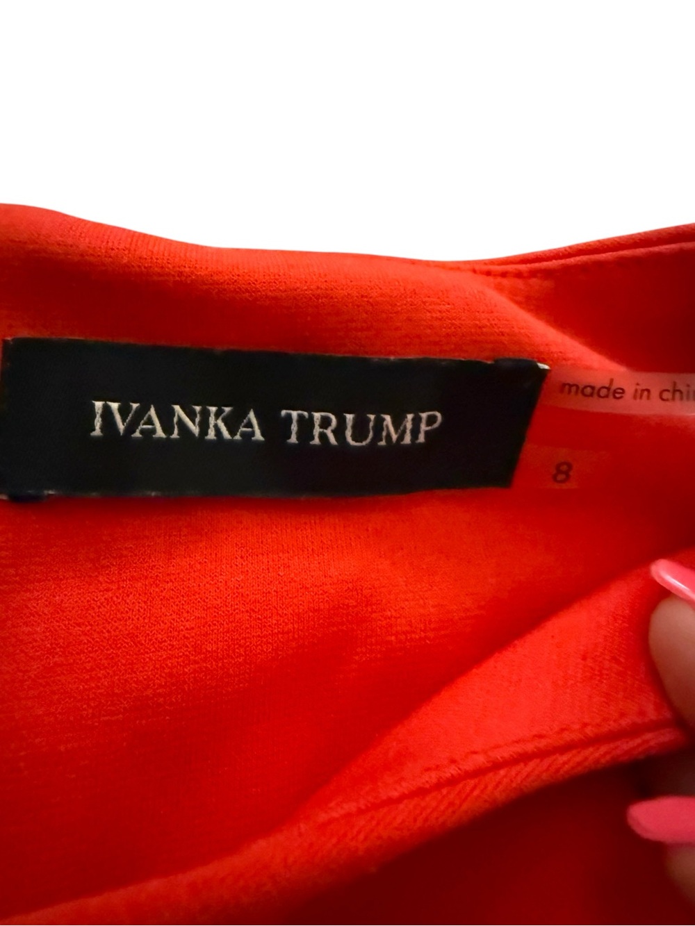 Ivanka Trump Size 8 Orange Sheath Dress Ruched Zip Detail Dopamine Dressing - Picture 4 of 6
